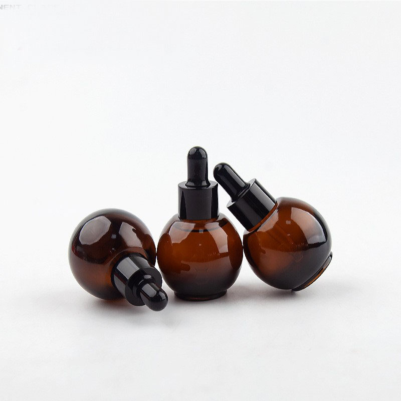 现货10ml-50ml透明球形精油滴管瓶喷雾瓶香水瓶精华液玻璃瓶