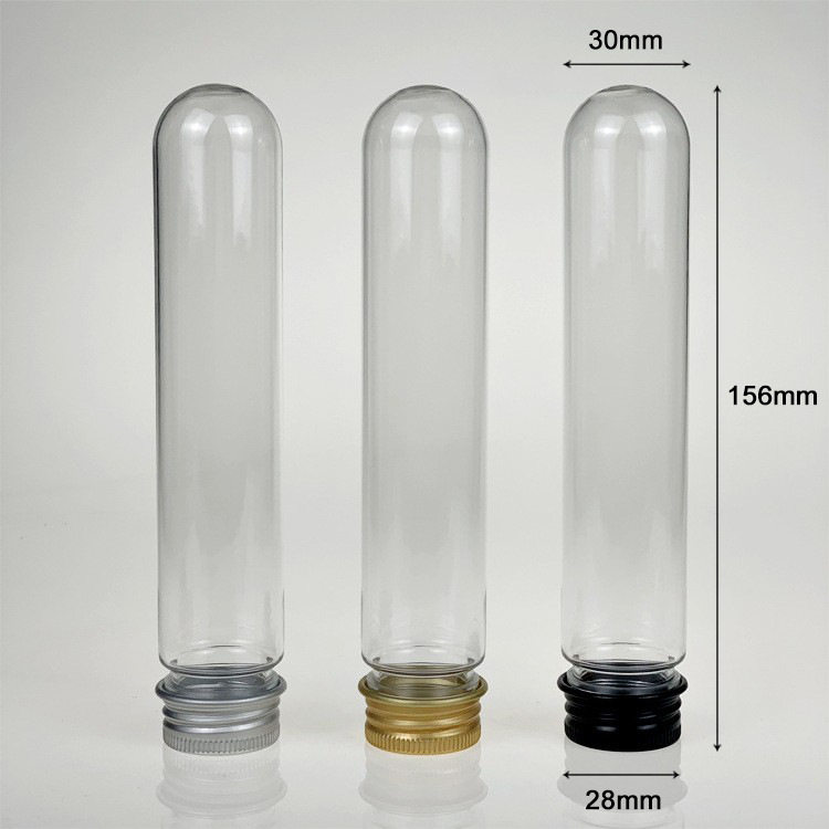 30ml/40ml/100ml透明圆柱塑料试管瓶面膜粉瓶浴盐糖果分装瓶空瓶