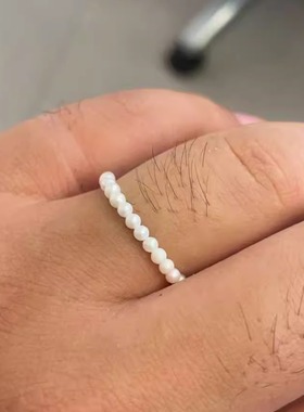 天然淡水小米珍珠戒指