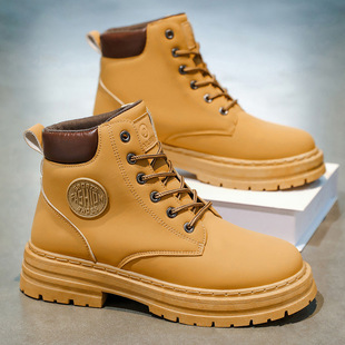 大码 休闲劳保鞋 男士 防水防滑登山鞋 马丁靴工装 大黄靴2025年秋冬季