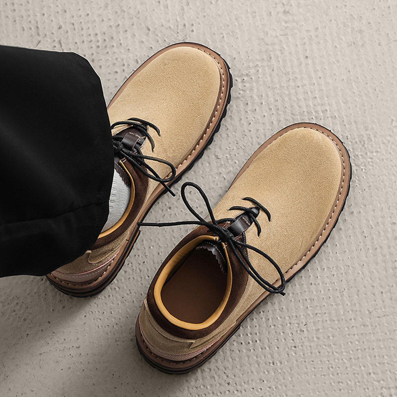 鞋子男款休闲高级感工作鞋2025新款痞帅德比鞋反绒翻毛皮通勤皮鞋,流行男鞋,休闲皮鞋,淘宝优惠券,粉丝福利购,淘宝优惠卷