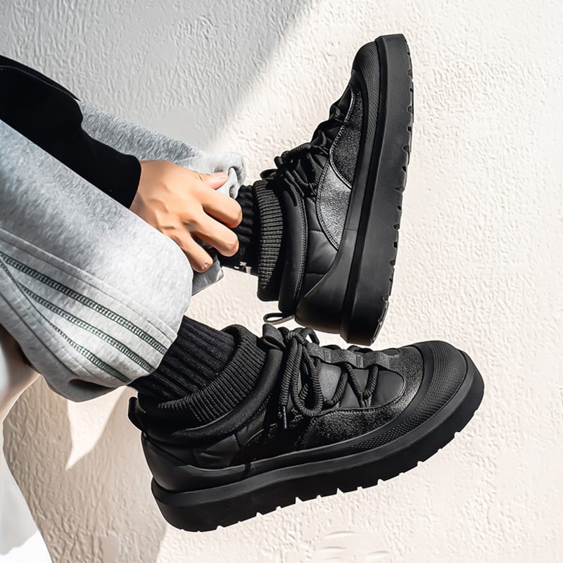 防寒棉靴外穿厚底冬鞋羽绒雪地靴