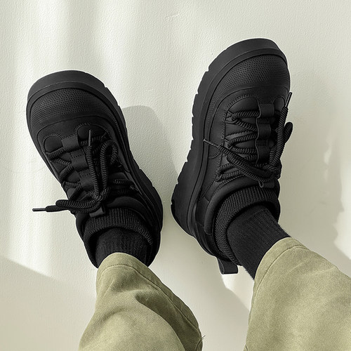 板鞋加绒加厚棉鞋厚底低帮雪地靴