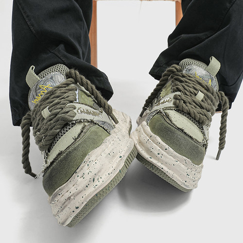 高街痞帅板鞋百搭增高厚底溶解鞋