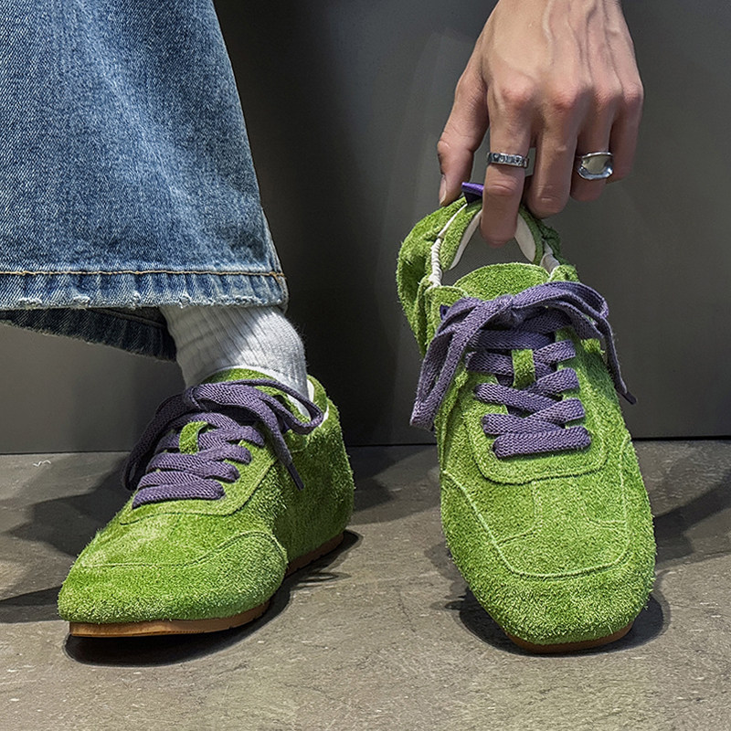 男鞋2025新款冬透气薄款休闲鞋潮牌软底小众阿甘鞋翻毛真皮德训鞋,流行男鞋,时尚休闲鞋,淘宝优惠券,粉丝福利购,淘宝优惠卷