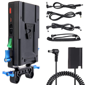 V口电池扣板15mm管夹齿轮供电挂板适用于松下BLK22外接相机假电池