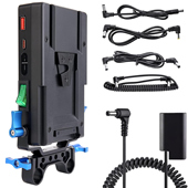 V口电池扣板15mm管夹齿轮供电挂板适用于松下BLJ31外接相机假电池