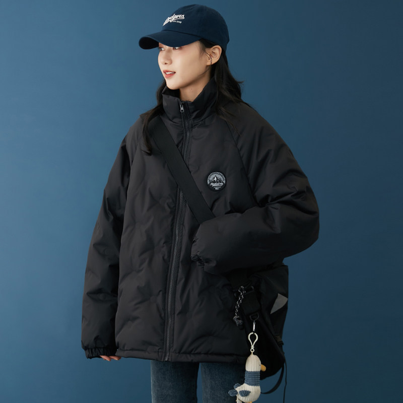 休闲短款立领压印羽绒服