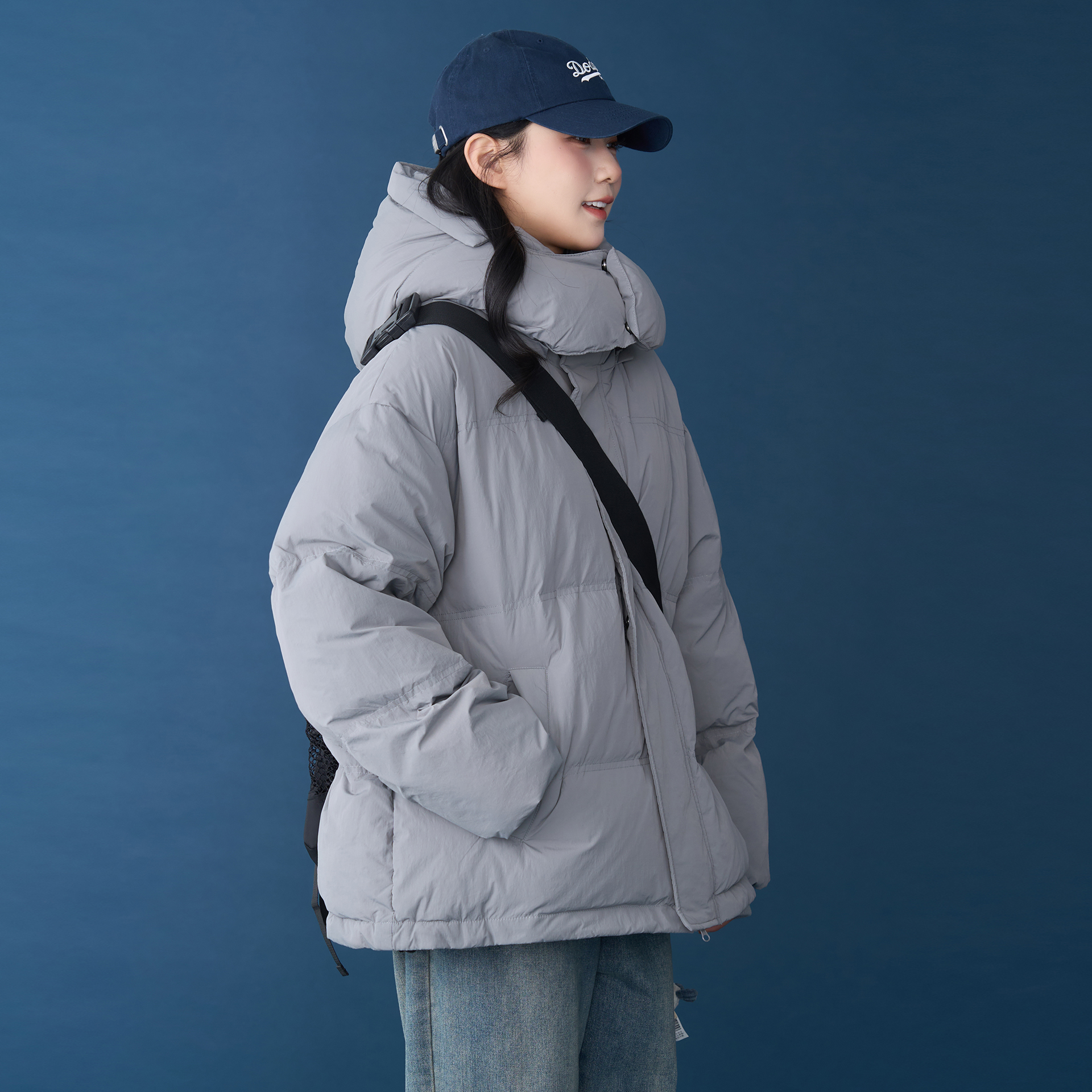 可拆帽羽绒服女2025新款90白鸭绒