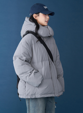 羽绒服女2025新款90白鸭绒可拆卸连帽宽松短款保暖超好看冬季外套