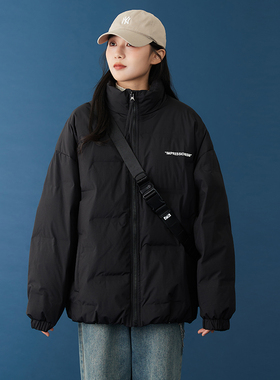 黑色轻便羽绒服女冬季新款休闲短款学生男女情侣宽松大码轻薄外套