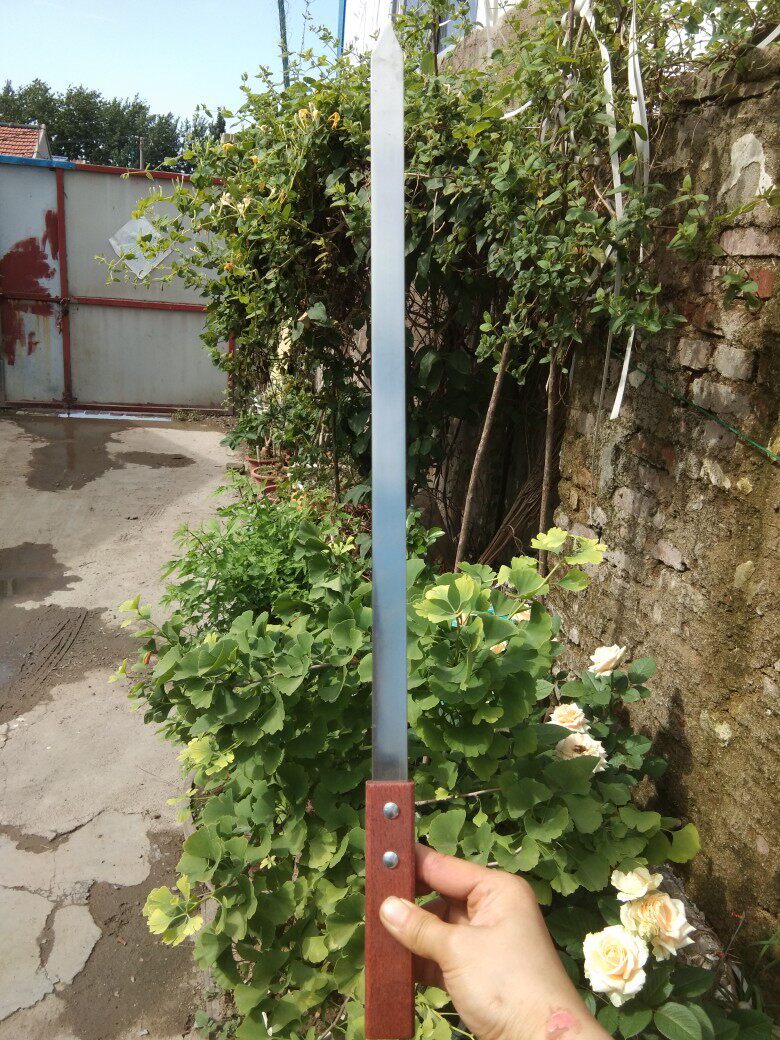 5厘米加宽俄罗斯大串烤肉签子木柄烧烤签子不锈钢签字