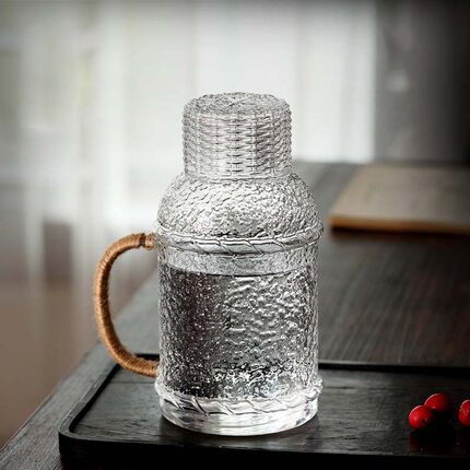 日式加厚玻璃凉水茶壶耐热防爆耐高温冷水壶家用水瓶超大容量水杯