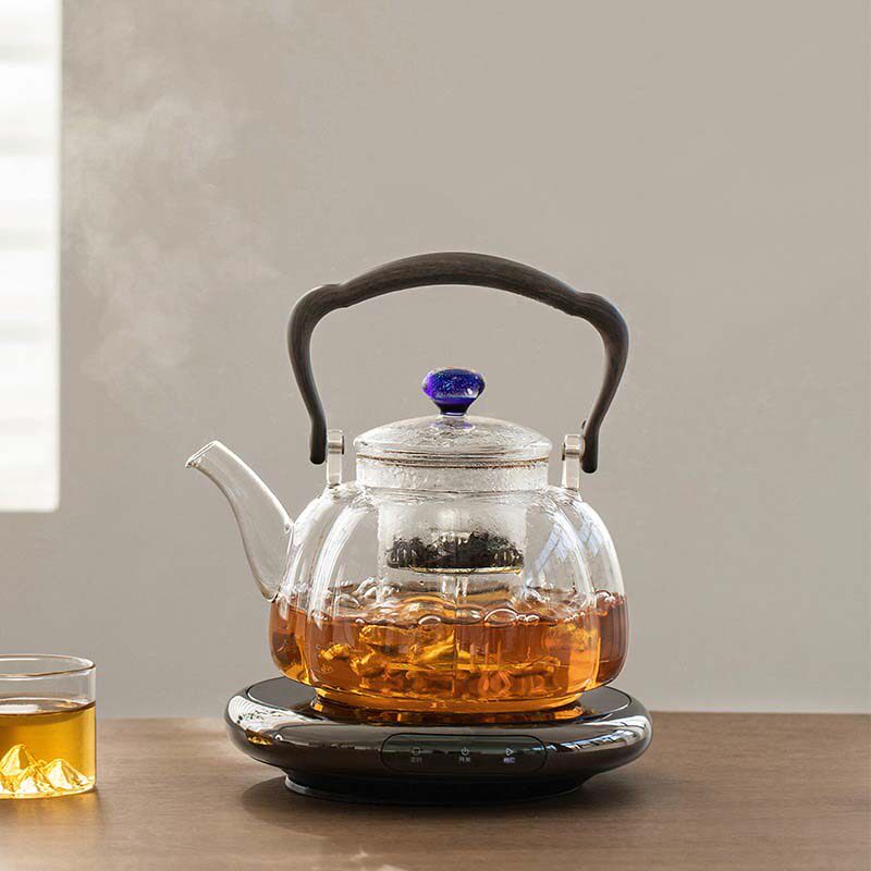 耐热玻璃蒸茶壶煮茶壶电陶炉壶提梁壶泡茶壶家用烧水壶如意南瓜壶