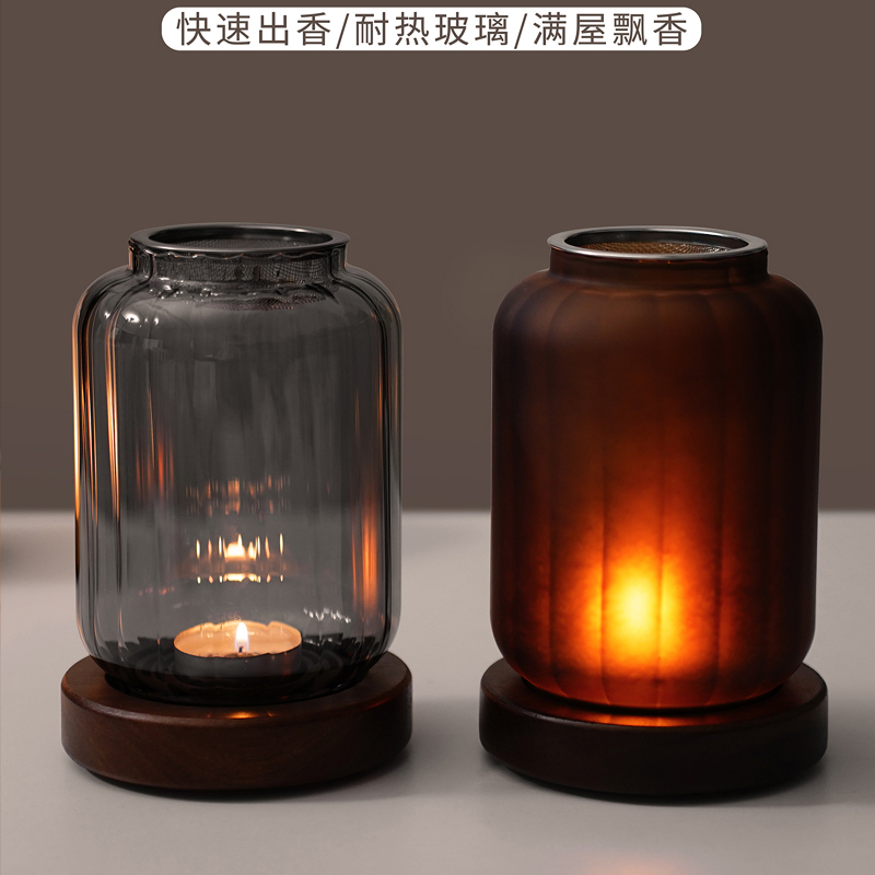 中式琉璃蜡烛香薰炉烛台