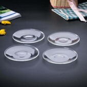 圆形高硼硅耐热玻璃碟茶杯咖啡碟碟咸菜碟水果碟小盘子杯托茶托