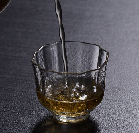 日式纯手工锤目纹玻璃品杯 日本玻璃茶具 锤纹玻璃杯 茶杯 杯子