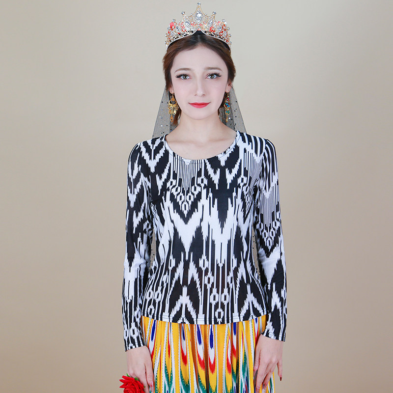 新疆舞蹈服上衣女秋季打底衫