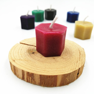 红色六角蜂蜡蜡烛 纯天然蜜蜡创意手工 仪式华德福可拼凑积木蜡烛