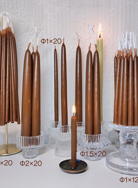 蜂蜡蜡烛1.5×20cm 棕色蜡烛Candel‌收获平衡稳定物质直觉正义感