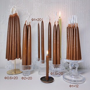 蜂蜡蜡烛1.5×20cm 棕色蜡烛Candel‌收获平衡稳定物质直觉正义感