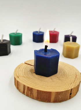 蓝色蜂蜡创意积木六角蜂蜡蜡烛