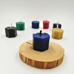 蓝色六角蜂蜡蜡烛 纯天然蜜蜡 华德福仪式冥想创意手工可拼凑积木