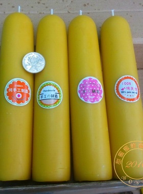 Hand Poured Beeswax Taper Candles 20x4cm All-Natural Pure