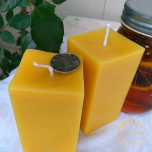 Pure Candles Votive Handmade DIY Beeswax 10x5cm Cube Natural