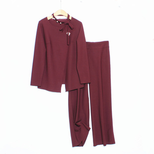 2025年春新款时尚圆领钉珠百搭显瘦卫衣套装阔腿裤两件套女小个子