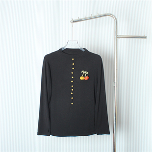 2025早秋新款韩版时尚百搭圆领长袖T恤女宽松显瘦打底衫上衣潮