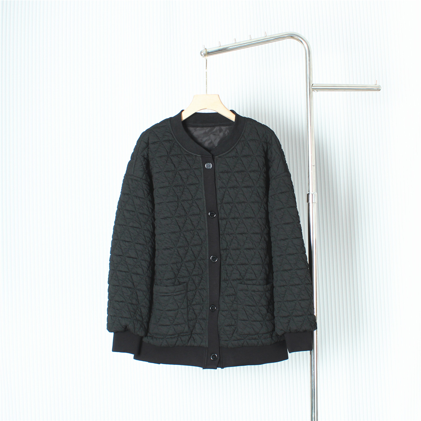 棒球服外套女2025新款冬季微胖大码慵懒休闲开衫夹棉加厚棉服上衣