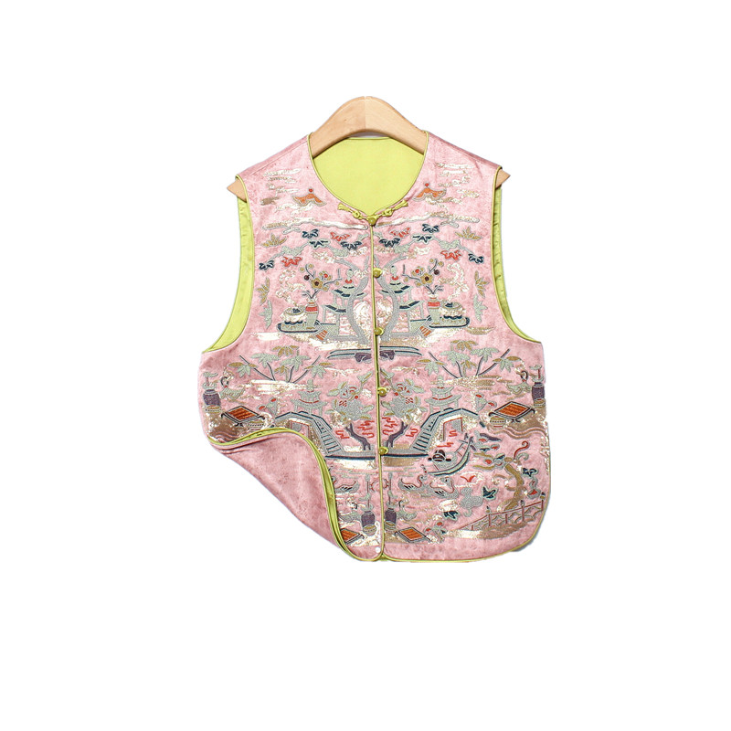 高级感重工刺绣新中式马甲背心女春季新款撞色洋气国风叠穿上衣潮