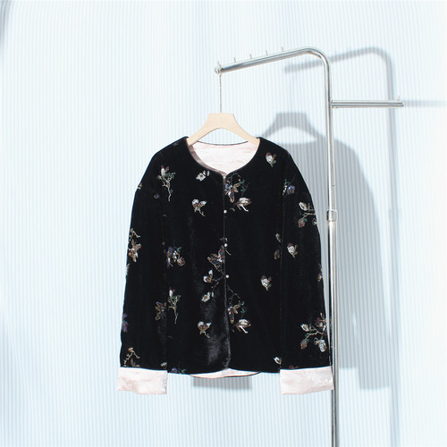 新中式国风重工亮片刺绣夹棉外套