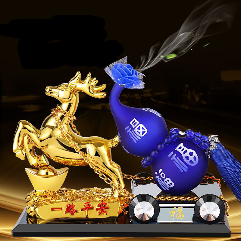 吉祥一鹿平安葫芦动物汽车摆件
