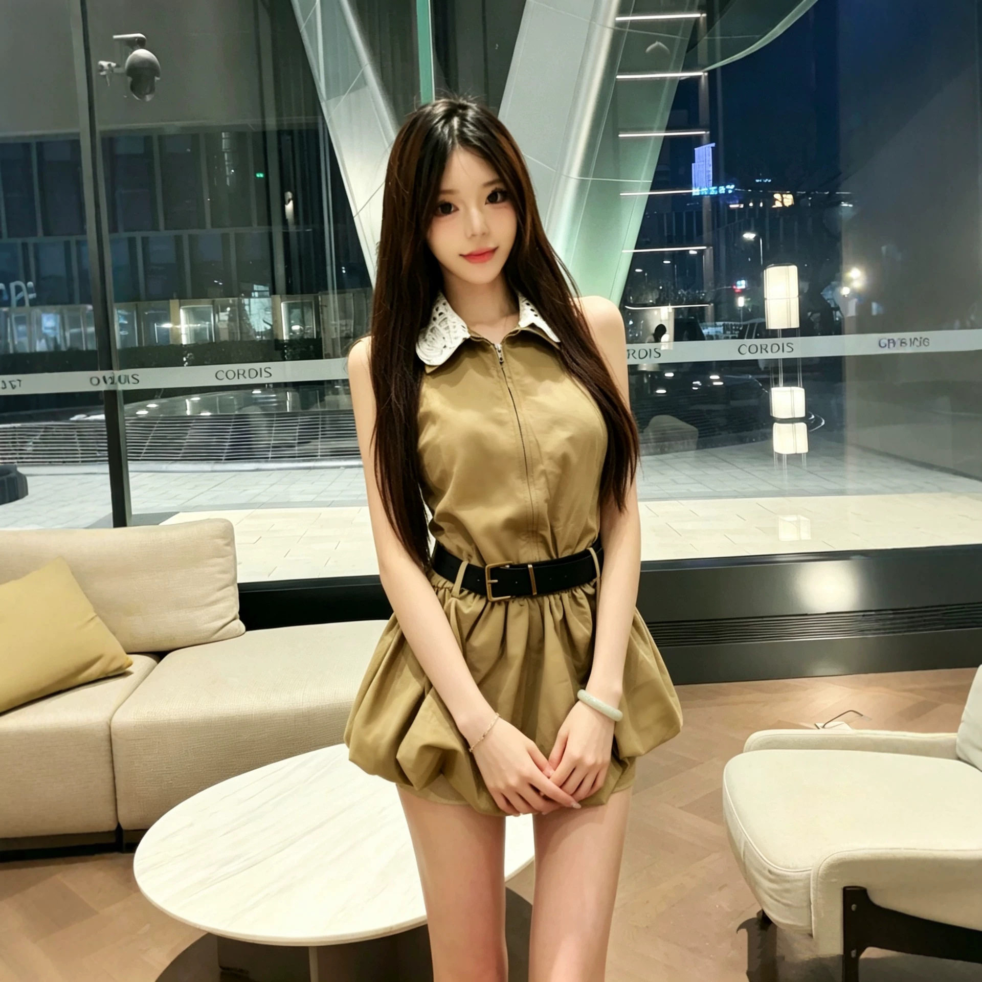 2026夏法式学院风娃娃领无袖花苞裙女夏气质减龄显瘦连衣裙配腰带