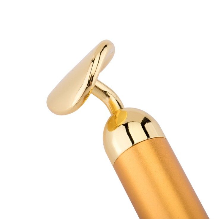 金色小型家用脸部震动提拉紧致 眼霜精华导入美容仪器按摩棒