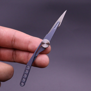 钛合金钥匙扣迷你刀柄拆快递刀便携美工刀随身小刀11号折叠手术刀