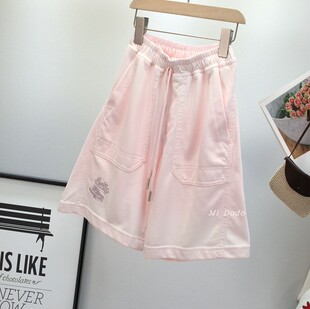 中大童青少年宽松五分卫裤 110码 女童夏运动短裤 品牌童装 棉 偏大