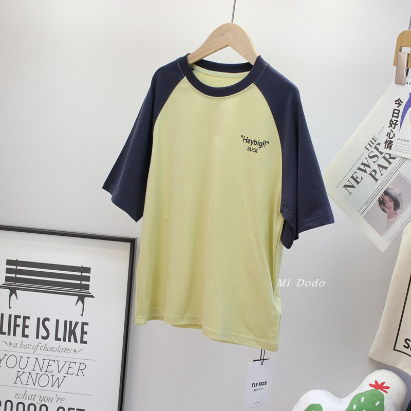 余170码 品牌女童韩版卡通印花洋气短袖T恤中大童夏季新款打底衫