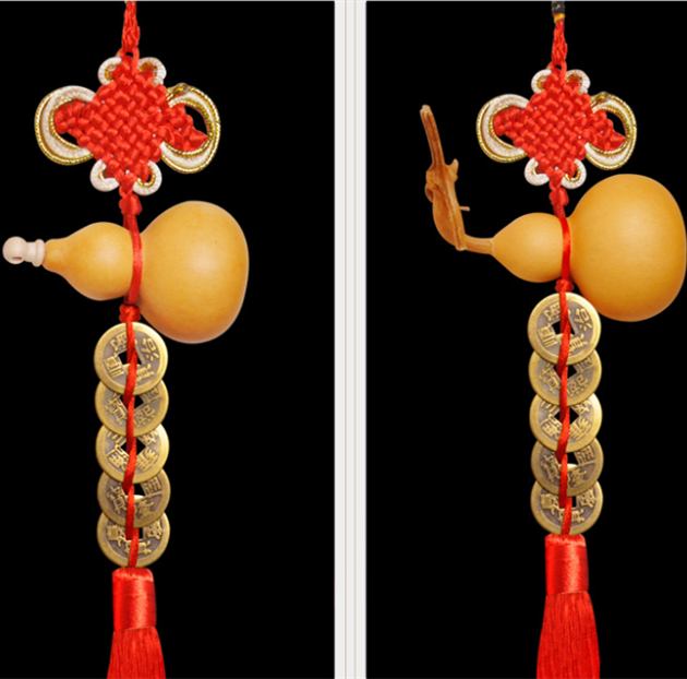 门五帝钱天然葫芦挂件家用