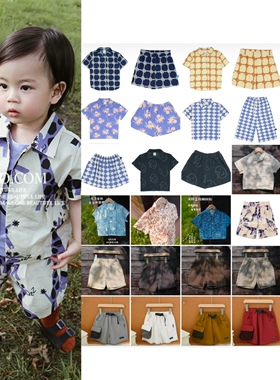 儿童 衬衫 男童 格子 短袖女童幼儿园套装 ins款 25夏学生宝宝wyn