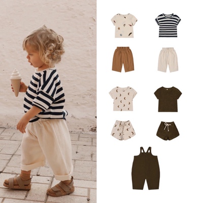 儿童短袖上衣男宝宝条纹T恤套装