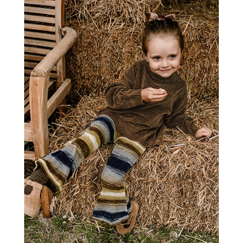 毛衣套装幼儿园针织喇叭裤女童