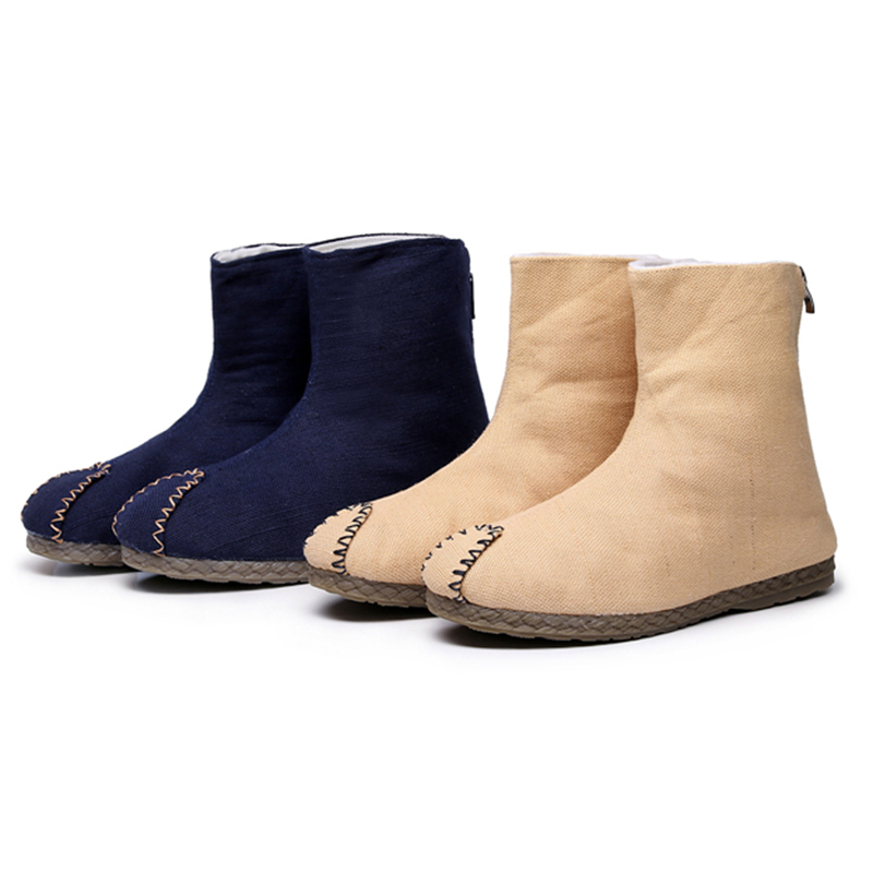 功夫靴春秋加绒透气复古古装中国风中式官靴老北京布鞋男士功夫靴