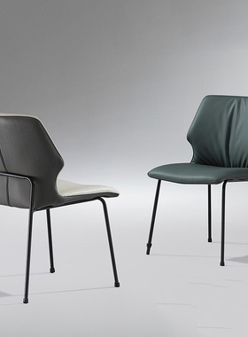 意式轻奢高端皮餐椅靠背小户型舒适久坐家商用洽谈接待椅子集结地