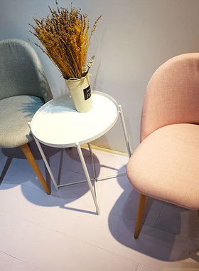 北欧风创意铁艺边几小茶几轻奢小户型阳台卧室客厅角几网红小圆桌