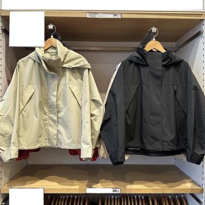 女装防风立领茄克/外套夹克新款冲锋衣休闲宽松连帽短上衣U484709