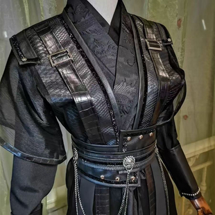 墨燃cos服黑色劲装武侠风男女古风汉服黑水贺玄萧策安cosplay服装