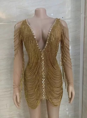 Valentine Day Outfit Sparkly Rhinestone V Neck Women Birthda